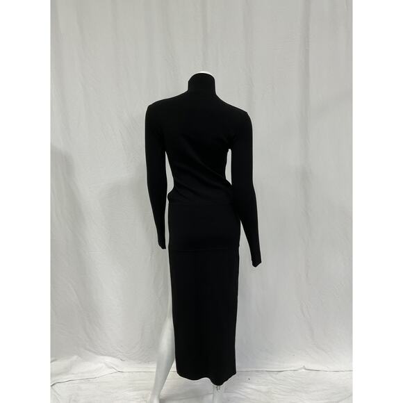 Zeynep Arcay 'Asymmetric' Black Viscose Midi Dress Size 2 - Picture 3 of 5